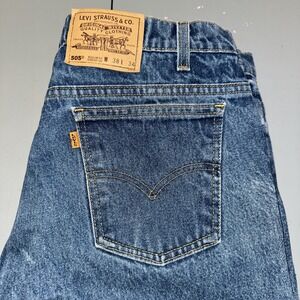 Levi's Vintage Orange Label ‎ 505 Regular Fit Made In USA Blue Jeans Men's 38x34